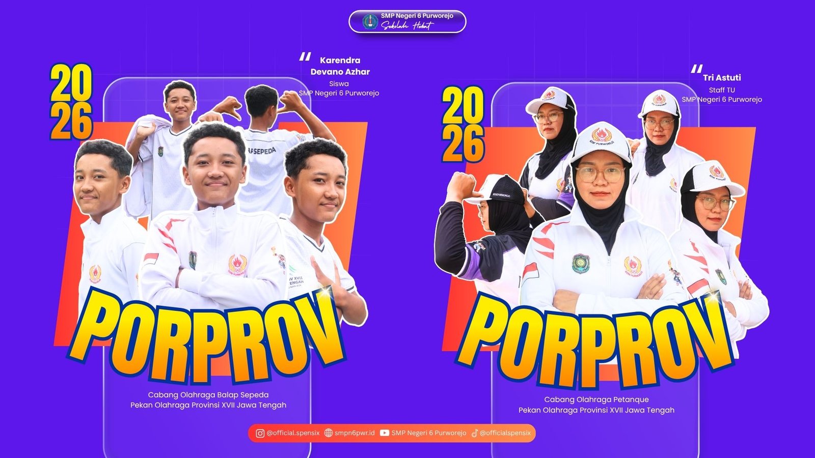 Bangga! Perwakilan SMP Negeri 6 Purworejo Berlaga di PORPROV XVII Jawa Tengah 2026